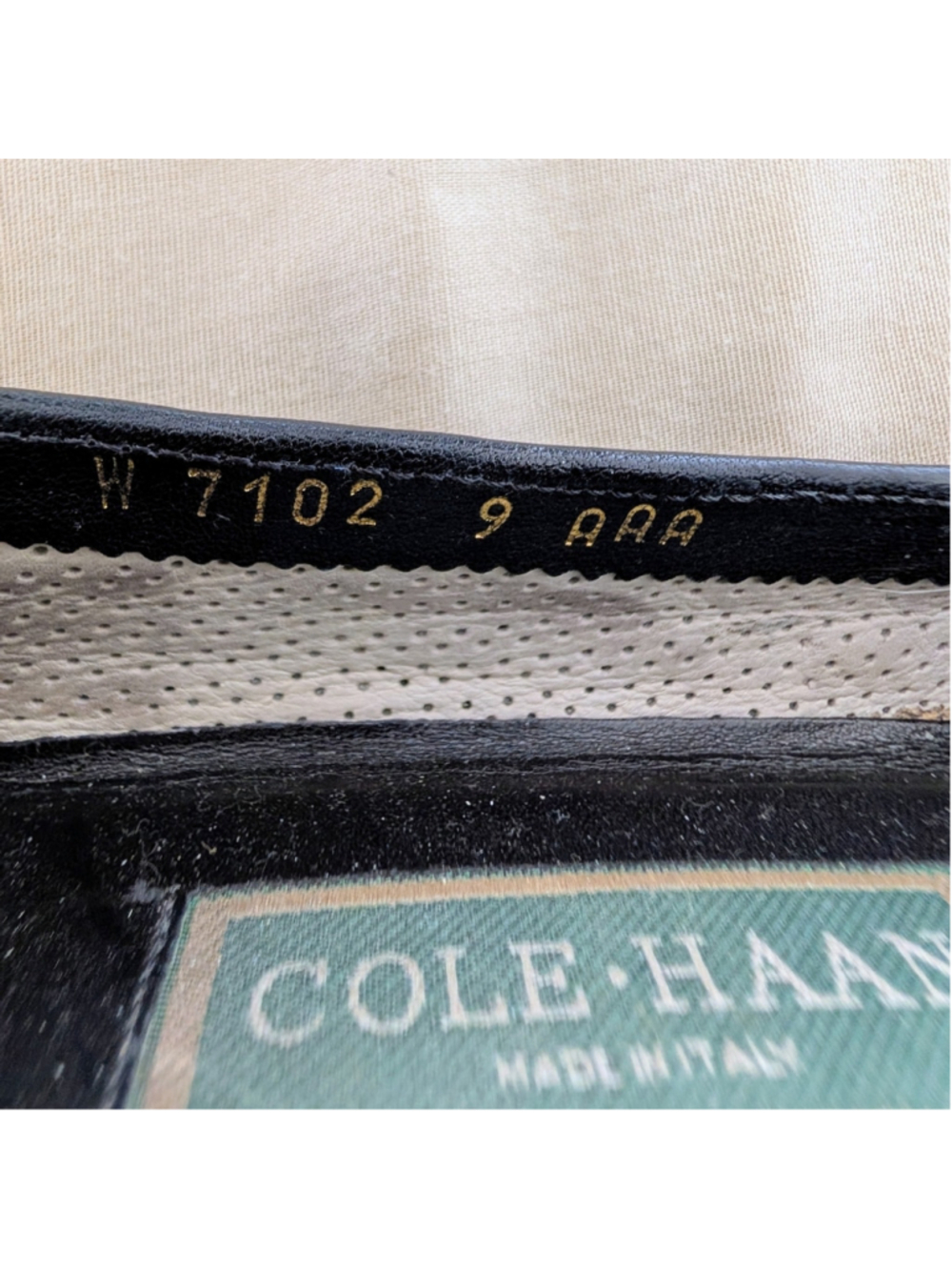 Cole Haan Italy Woven Leather Loafers Black Slip On Flats Women’s 9 AAA READ - Picture 8 of 10